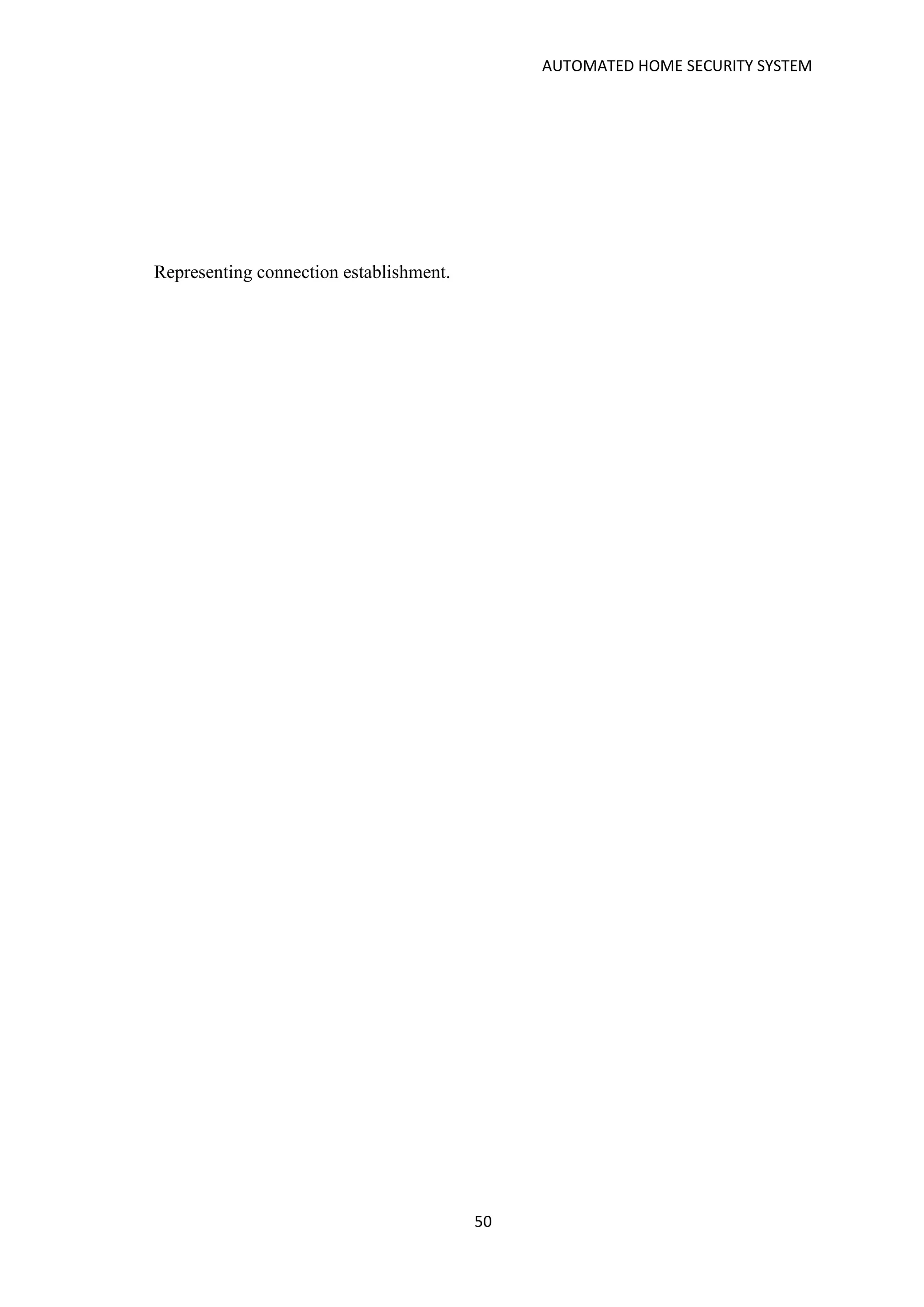 AUTOMATED HOME SECURITY SYSTEM
50
Representing connection establishment.
 