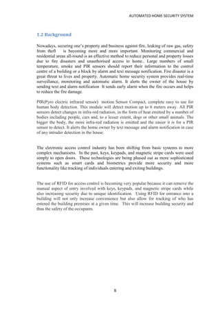 Promoting Home Alarm System Example.pdf Automated home secuirty project | PDF
