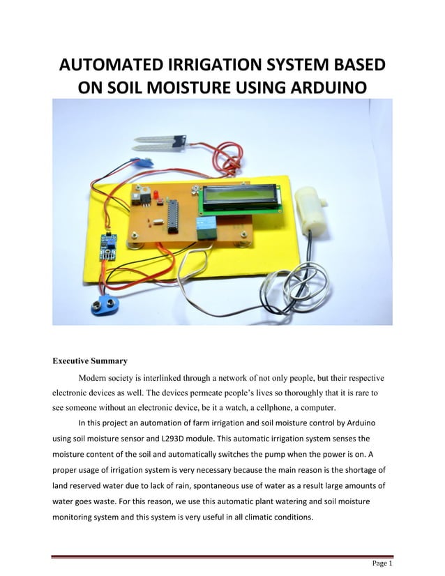 Automated irrigation system based on soil moisture using arduino PDF