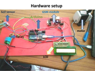 Automated irrigation using gsm and wsn | PPT