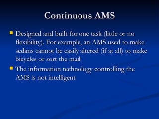 Automated manufacturing systems | PPT