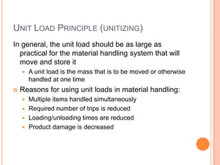 Unit Load Rpinciple Automated material handling org PEC UNIVERSITY TECHNOLOGY | PPTX