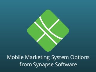 Mobile Marketing System Options
from Synapse Software
 