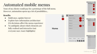 Automated Mobile Menu Prototypes in Axure | PDF