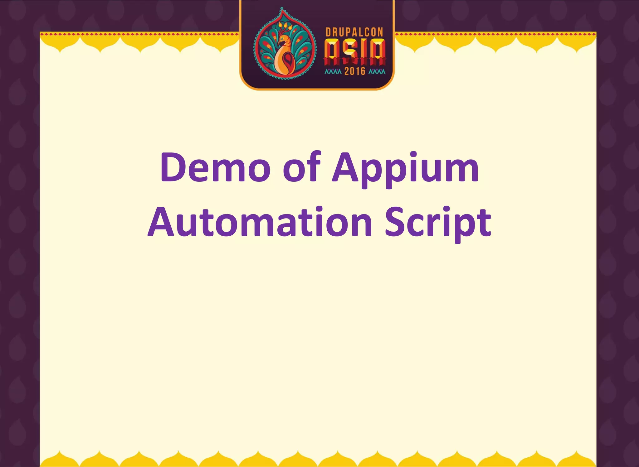 Demo of Appium
Automation Script
 