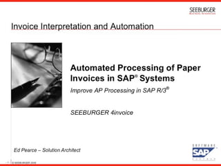 Automated Processing Of Paper Invoices In Sap Systems
