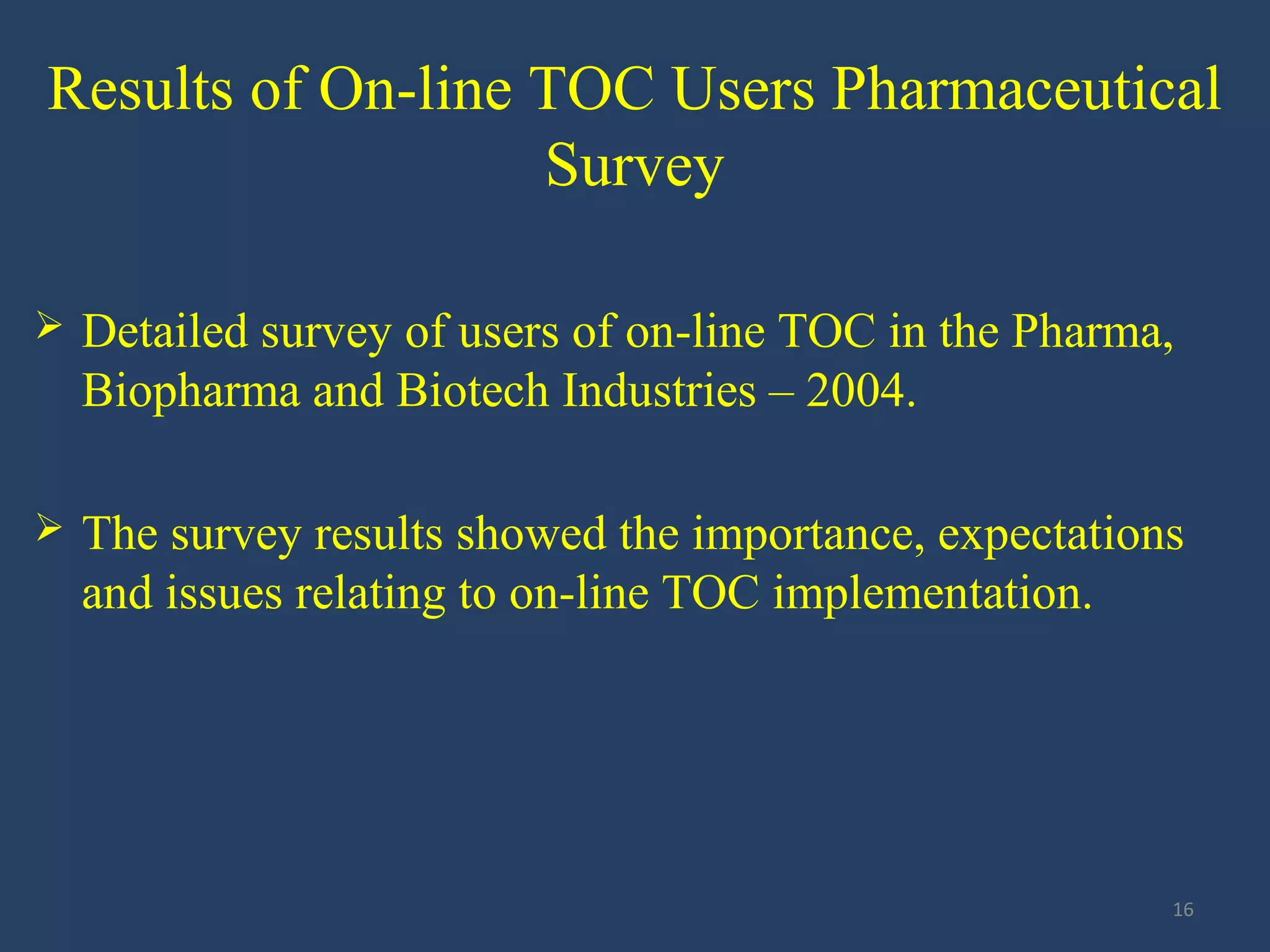 Automated release of water using on line TOC analysis and FDA risk ...
