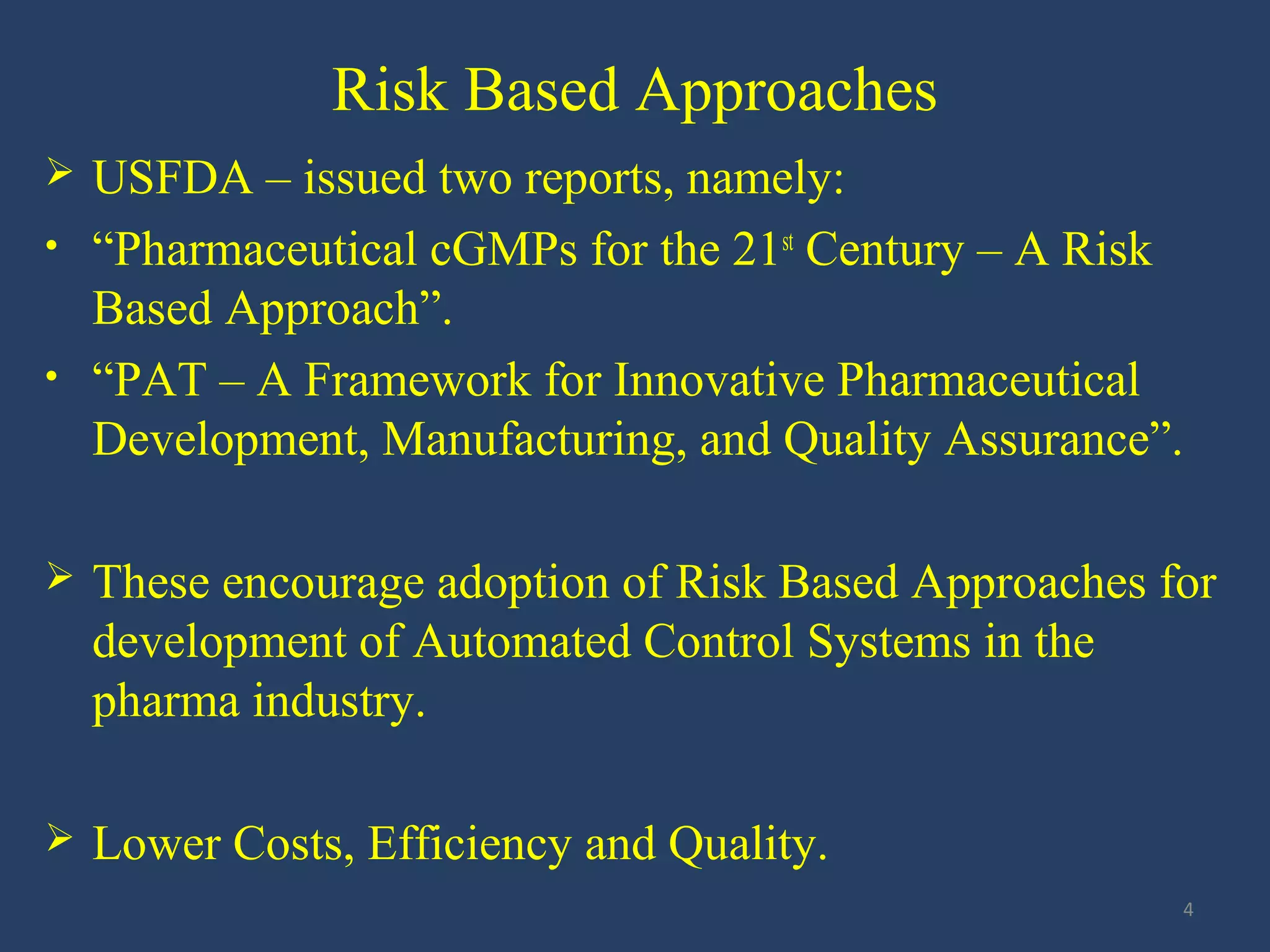 Automated release of water using on line TOC analysis and FDA risk ...