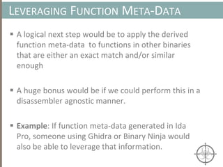 Automating Reverse Engineering: Function Classification and Matching | PDF