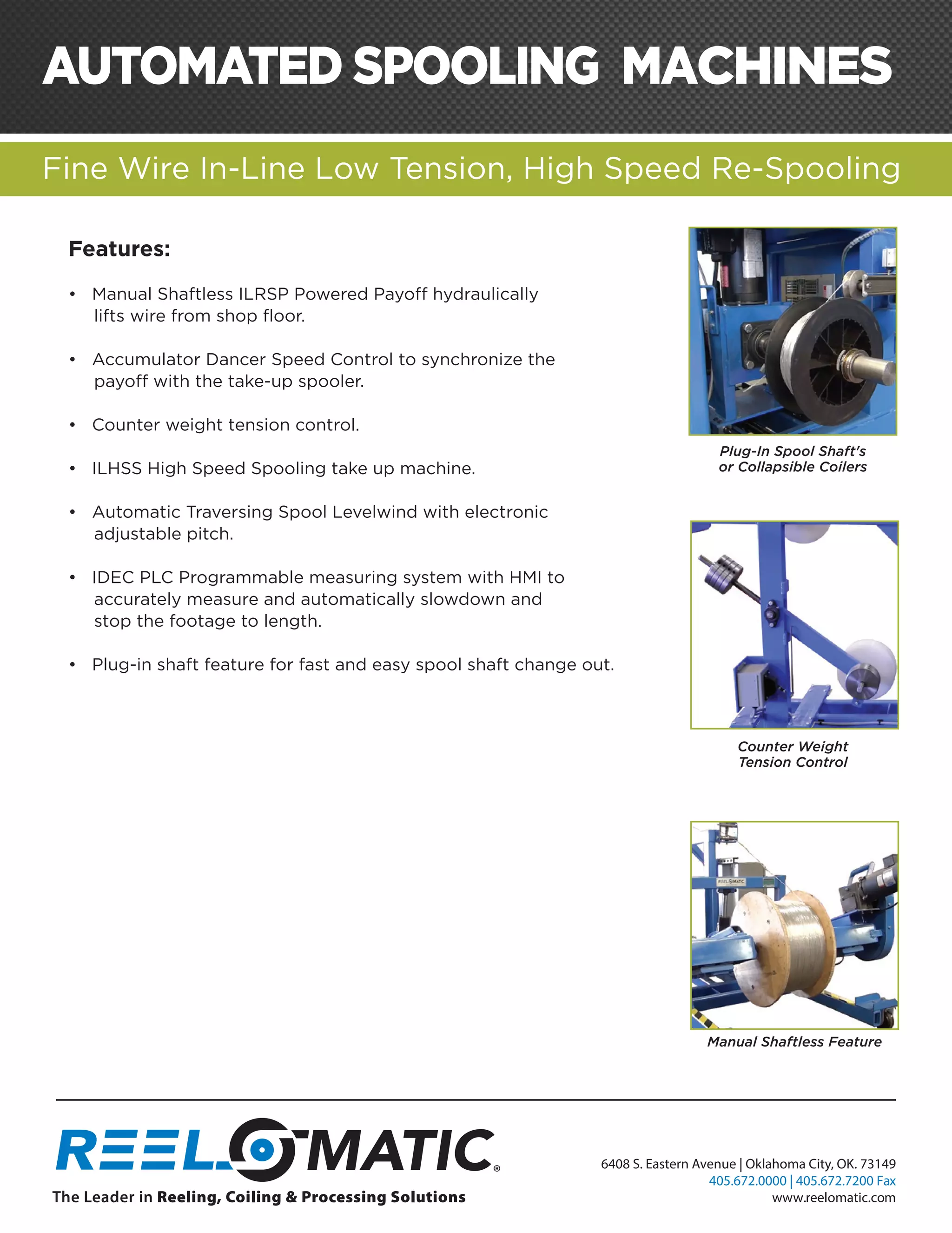 Automated spooling machine Spooling chain Reelpowerwc PDF