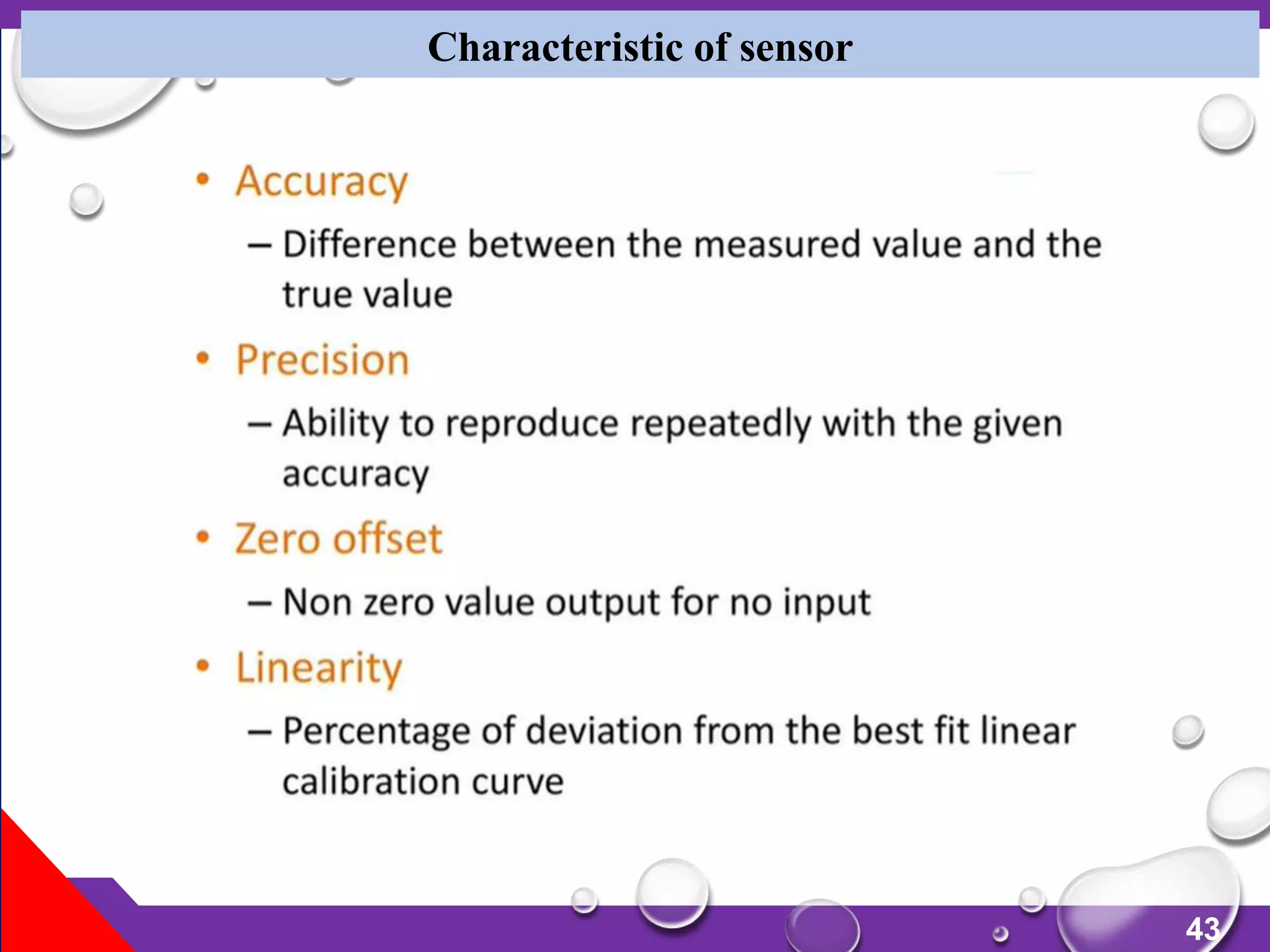 43
Characteristic of sensor
 