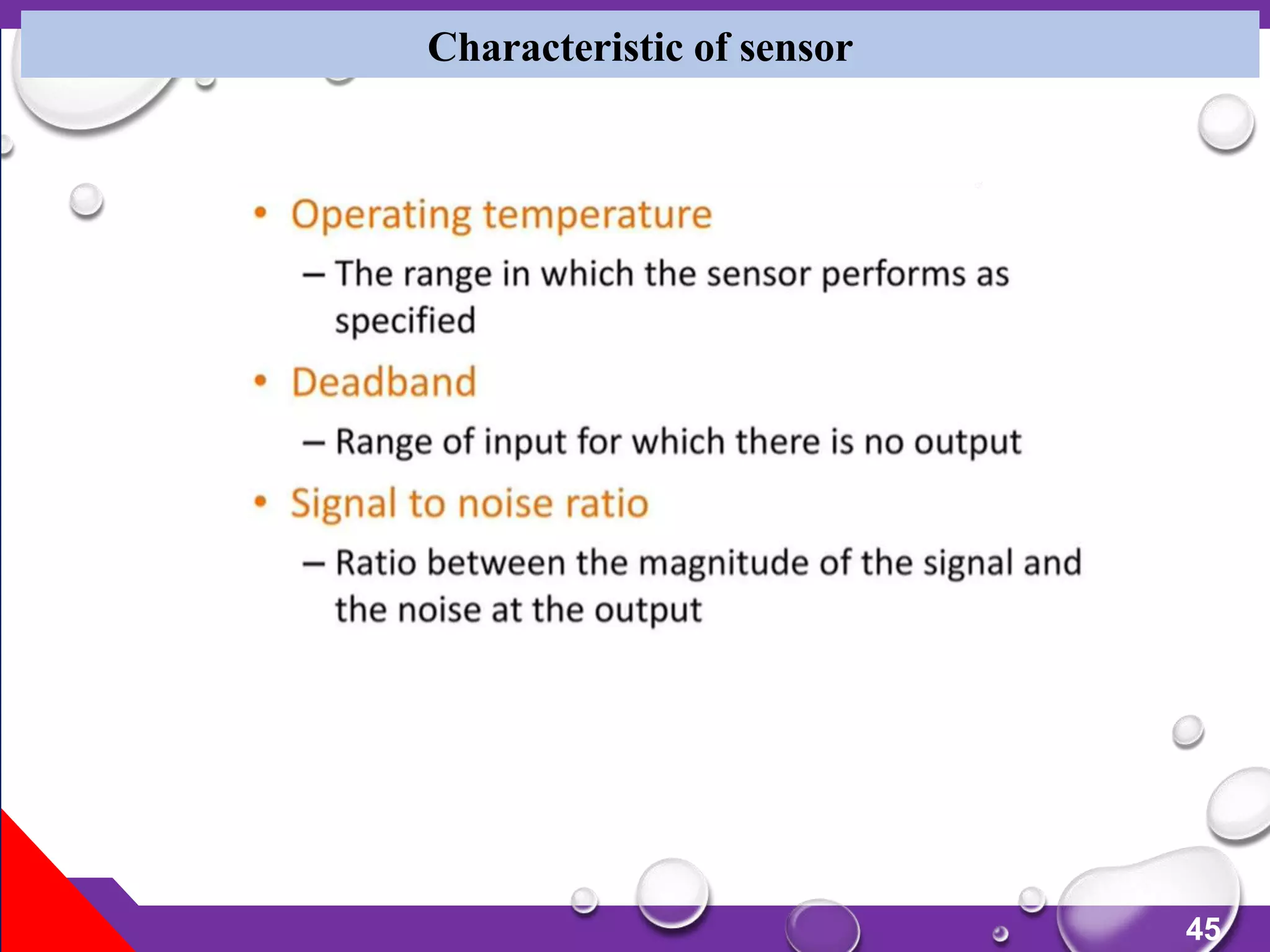 45
Characteristic of sensor
 