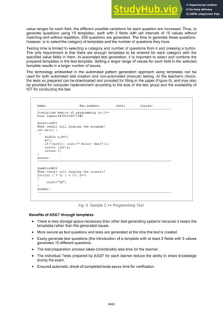 AUTOMATED SYSTEM FOR GENERATING AND VALIDATION A LEARNING TESTS | PDF