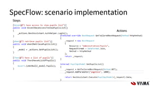 SpecFlow: scenario implementation
 