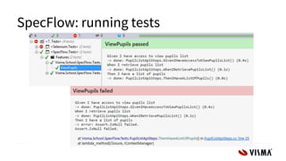 SpecFlow: running tests
 