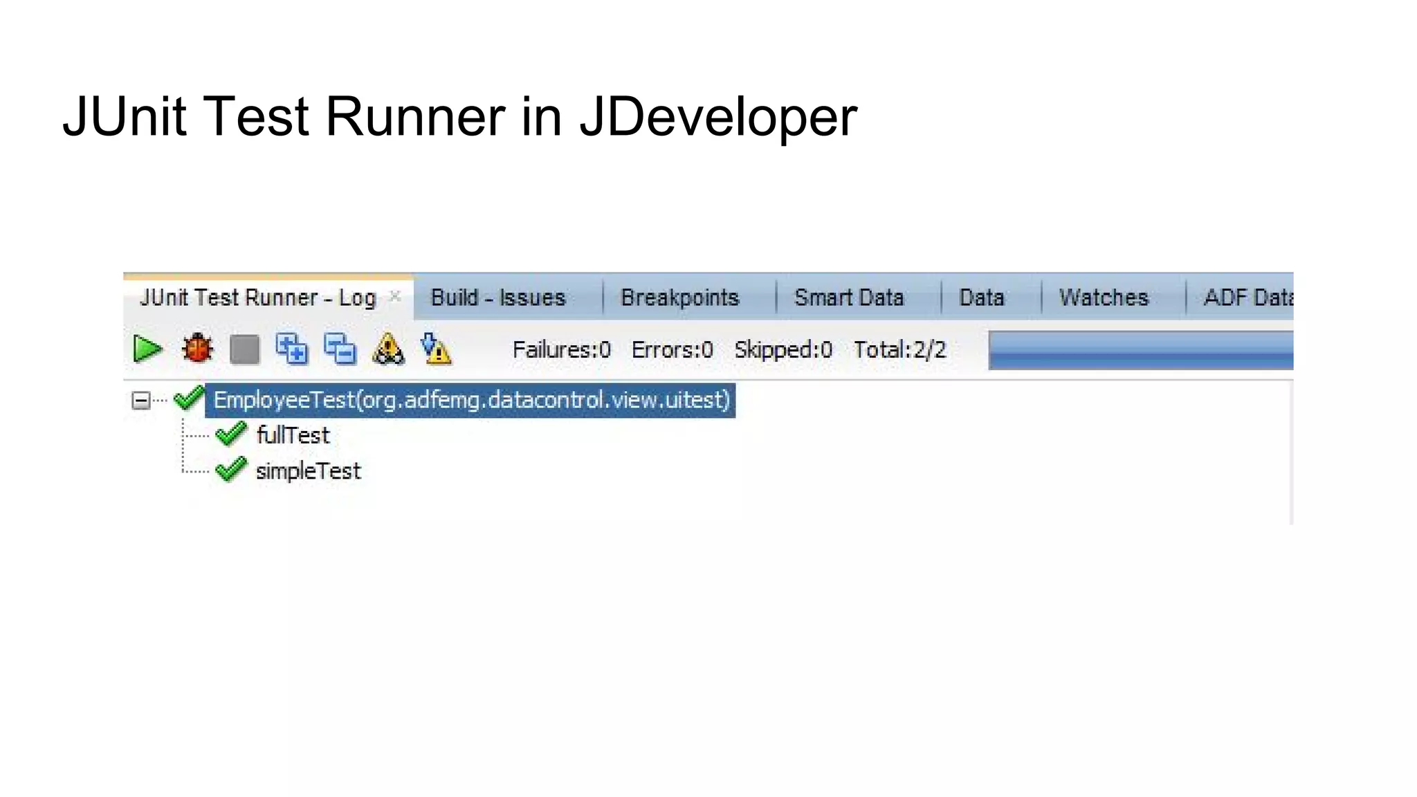 JUnit Test Runner in JDeveloper 