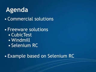 AgendaCommercial solutions