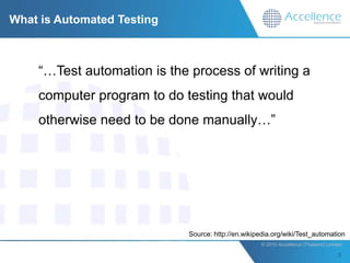Automated testing web application | PPTX image.