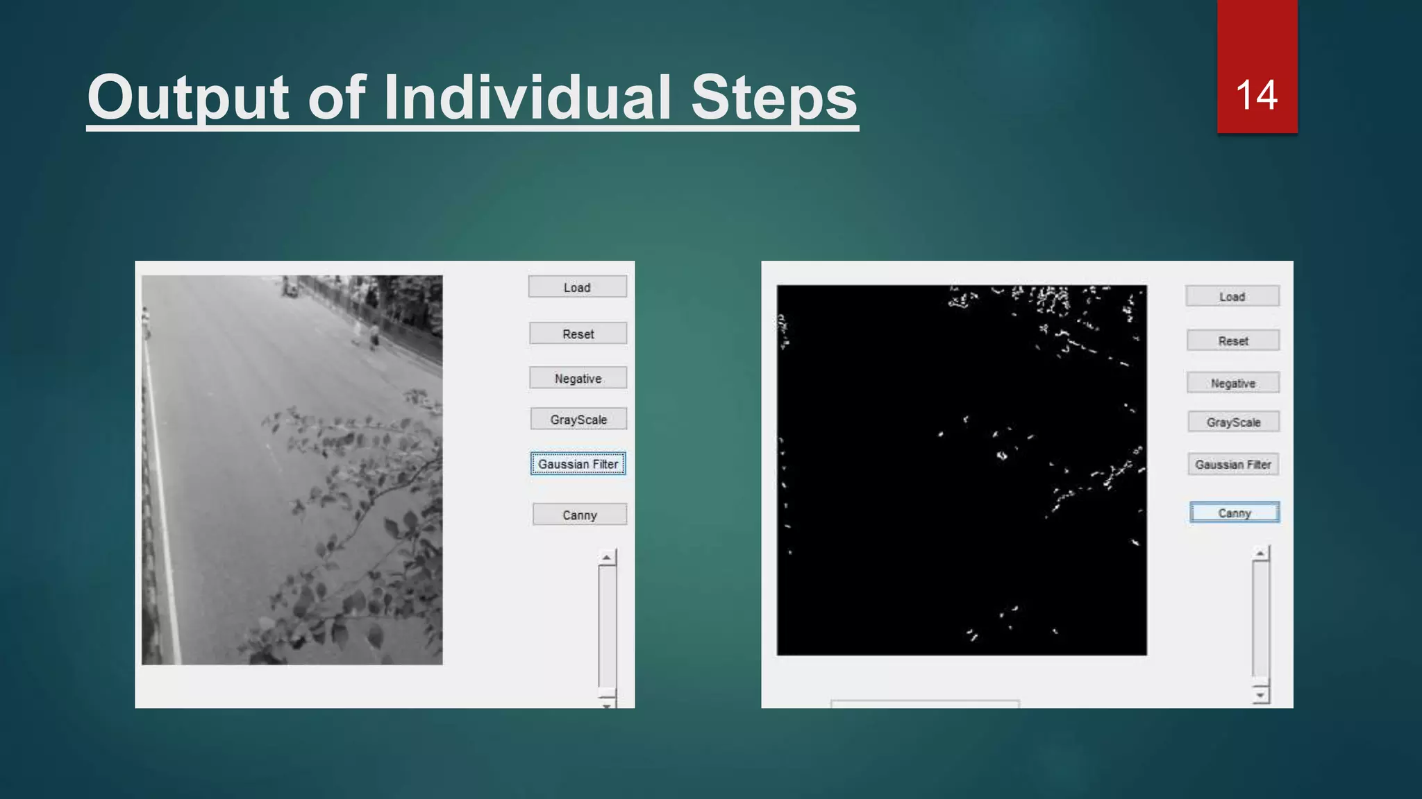 Output of Individual Steps 14 