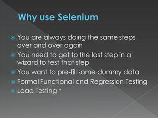 Automated Web Testing With Selenium | PPTX | Browsers | Computer ...