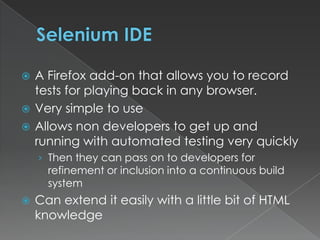 Automated Web Testing With Selenium | PPTX