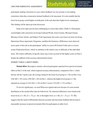 Level Formative Score Report Automated Writing Evaluation For Formative Assessment Of Second ...