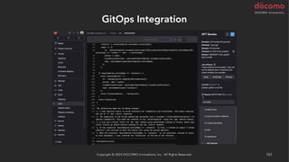 GitOps Integration
Copyright © 2024 DOCOMO Innovations, Inc. All Rights Reserved. 101
 