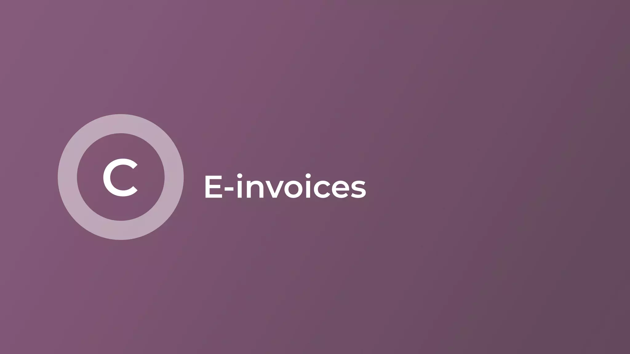 E-invoicesC
 