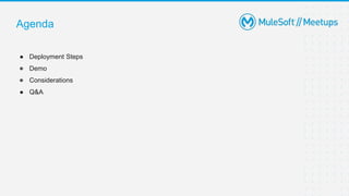 Agenda
● Deployment Steps
● Demo
● Considerations
● Q&A
 
