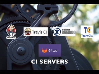 HOW IT WORKS?
Code	->	Tests	->	Commit	->	
Pull	->	Run	->	Results	->	
Refactor	->	Repeat	->
CI SERVERS
 