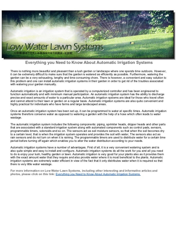 Everything you Need to Know About Automatic Irrigation Systems