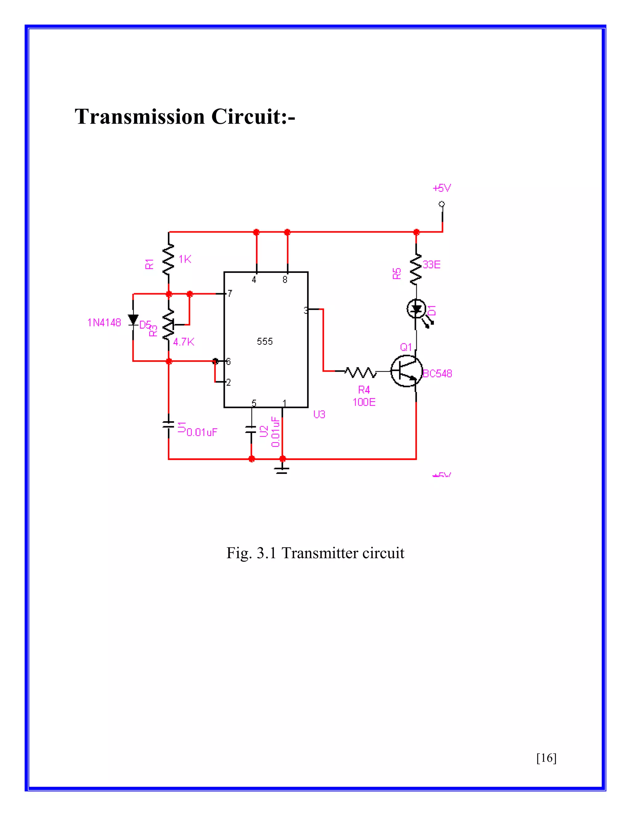 Transmission Circuit:-

Fig. 3.1 Transmitter circuit

[16]

 