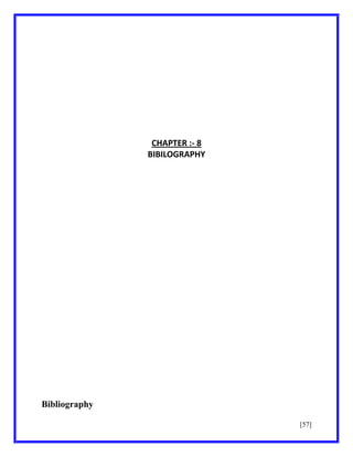 CHAPTER :- 8
BIBILOGRAPHY

Bibliography
[57]

 