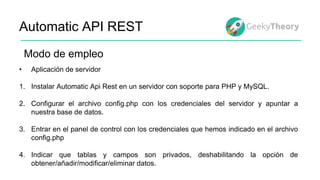 Automatic API REST Droidcon | PPTX