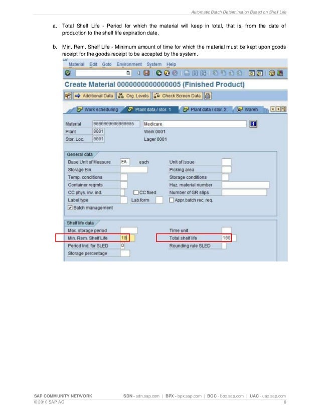 SAP Automatic batch determination