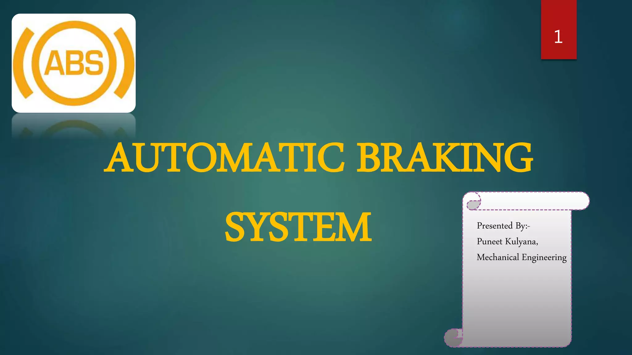 Automatic braking system | PPTX