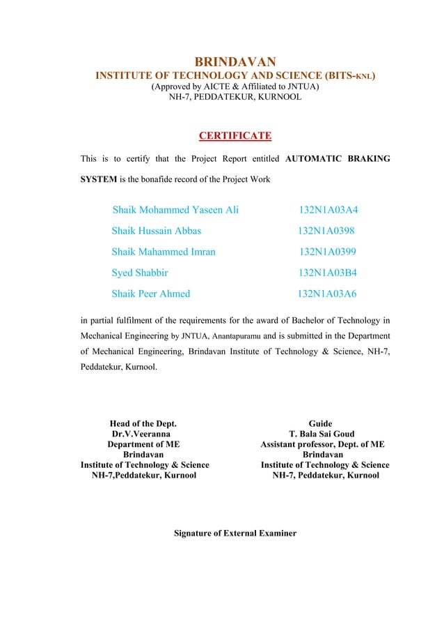 Automatic braking system whole project documentation.docx pdf