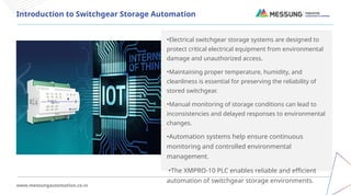 Intelligent Switchgear Intelligent Switchgear Storage Control Using XMPRO-10 PLC | PPTX