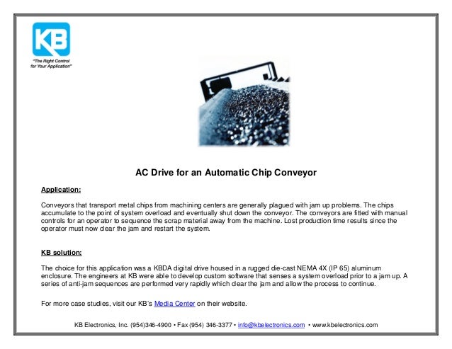 Ac Drive For A Chip Conveyor