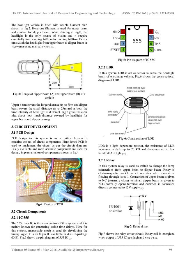 Automatic dipper light control for vehicles