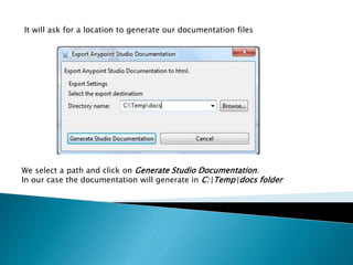 Automatic documentation with mule | PPTX
