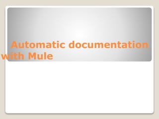 Automatic documentation
with Mule
 