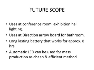 Automatic emergency light using led ppt | PPTX