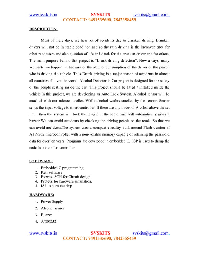 Automatic engine locking system for drunk and driver PDF