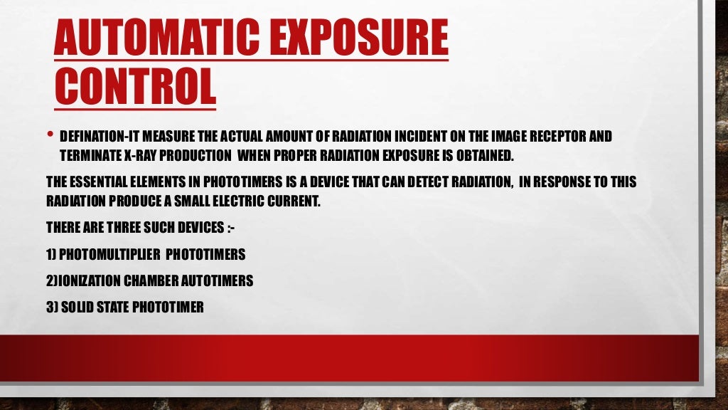 Automatic exposure control