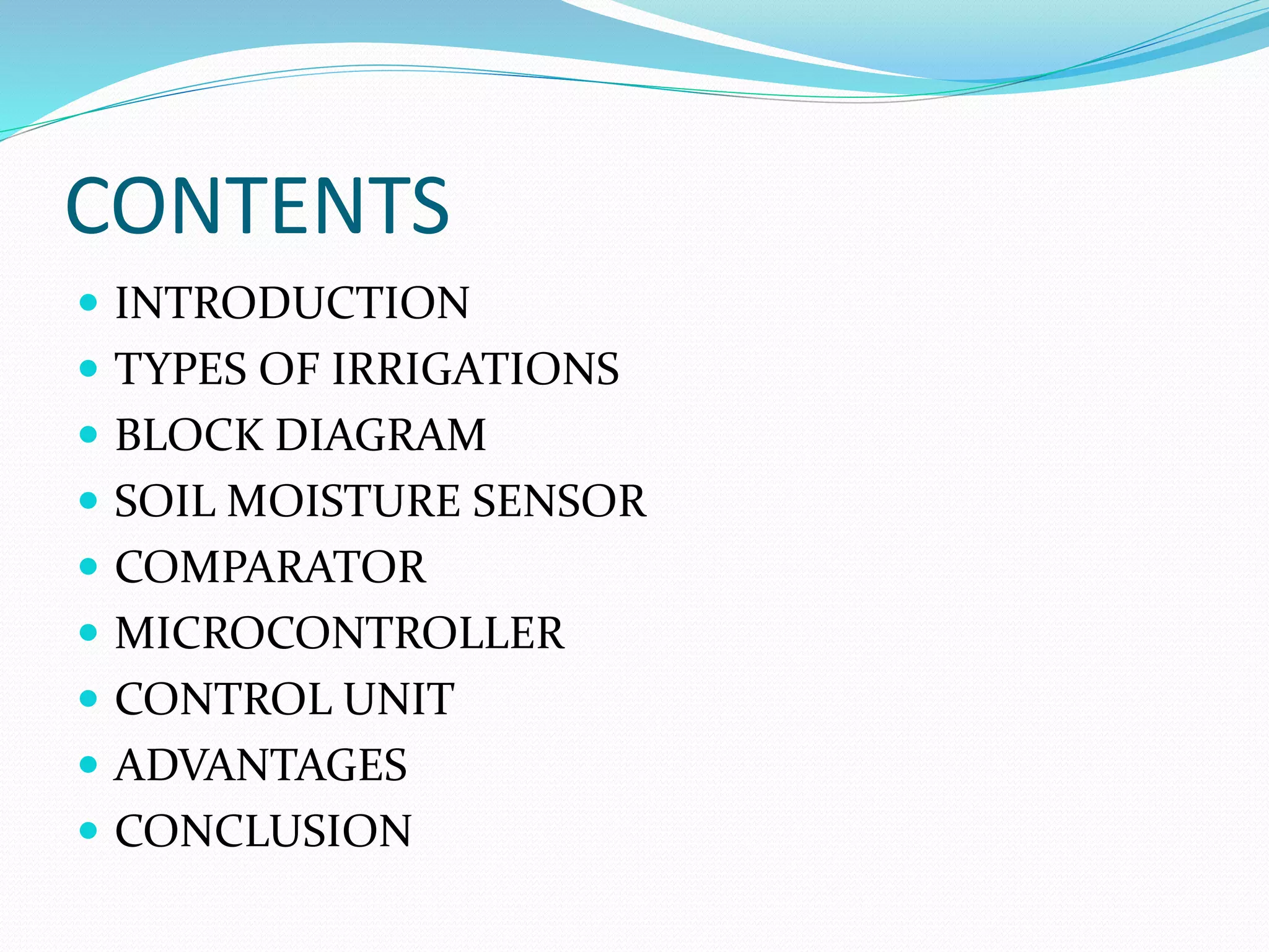 Automatic irrigation system ppt | PPTX