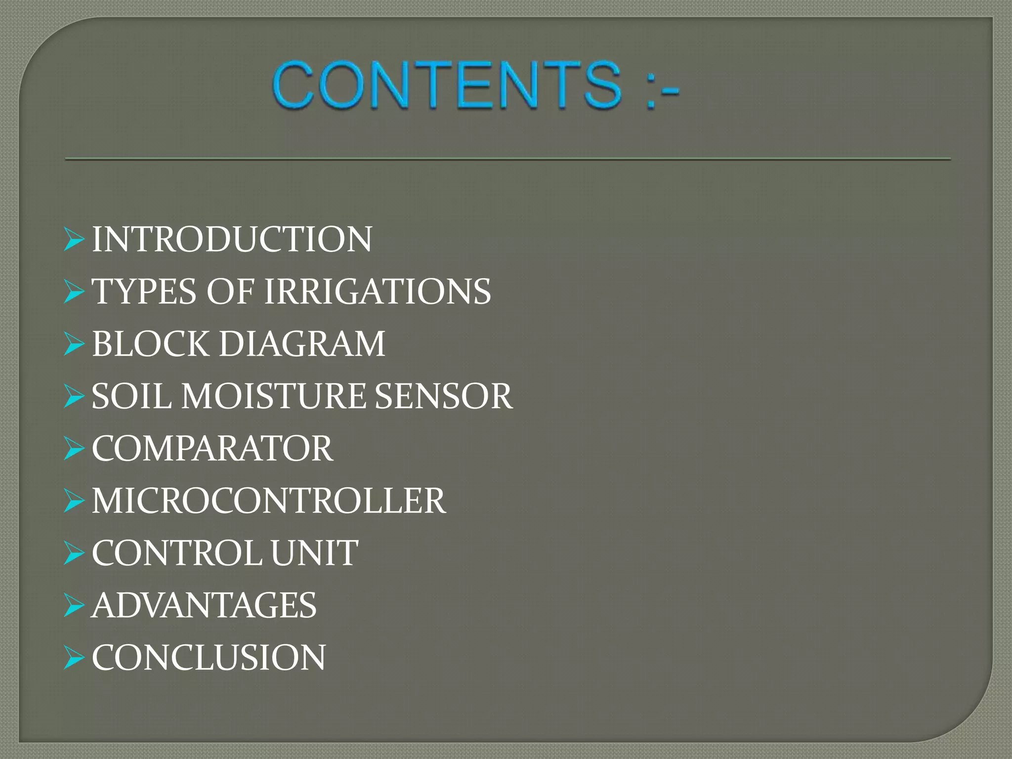 Automatic irrigation system | PPTX