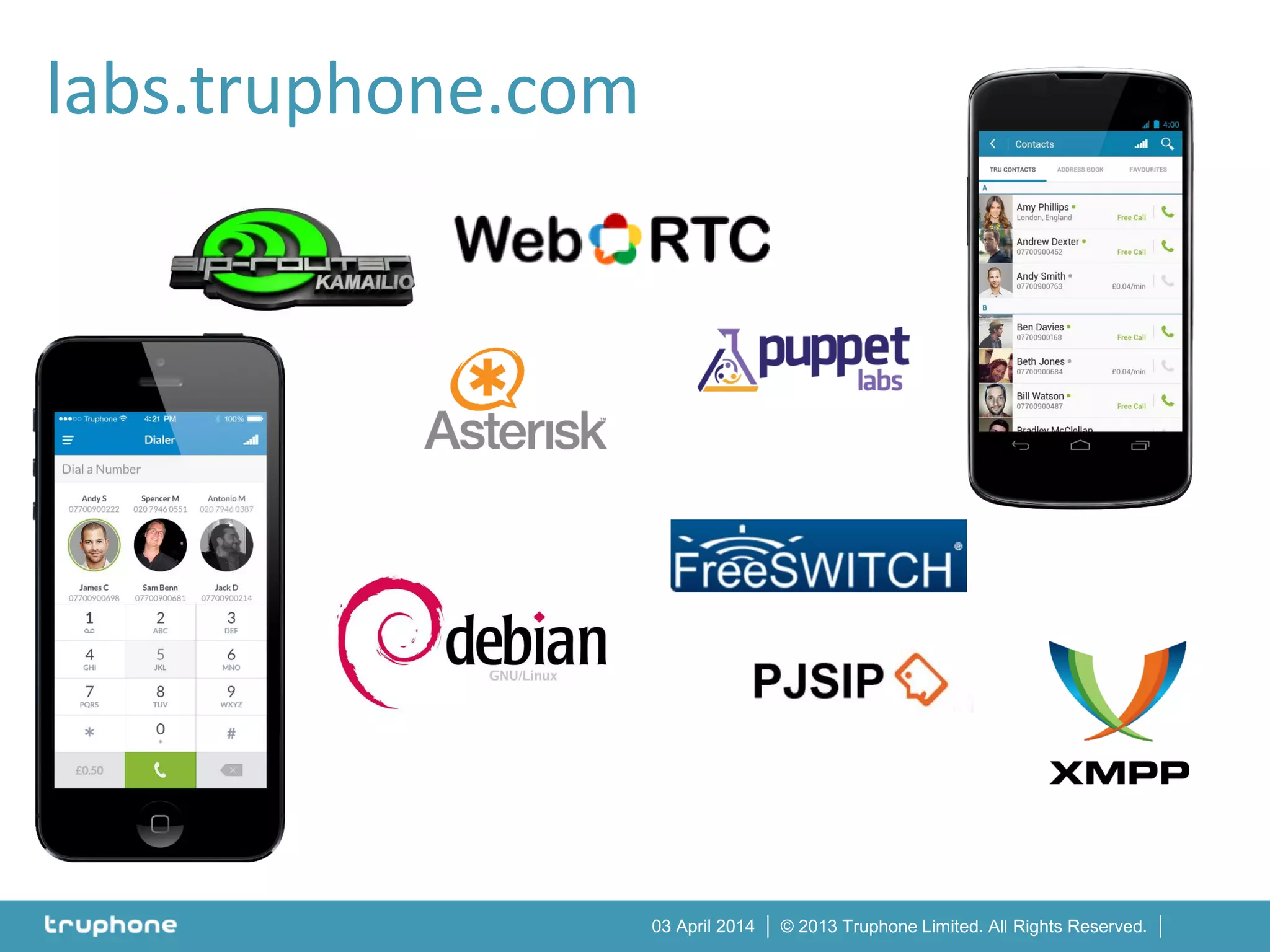 © 2013 Truphone Limited. All Rights Reserved.03 April 2014
labs.truphone.com
 