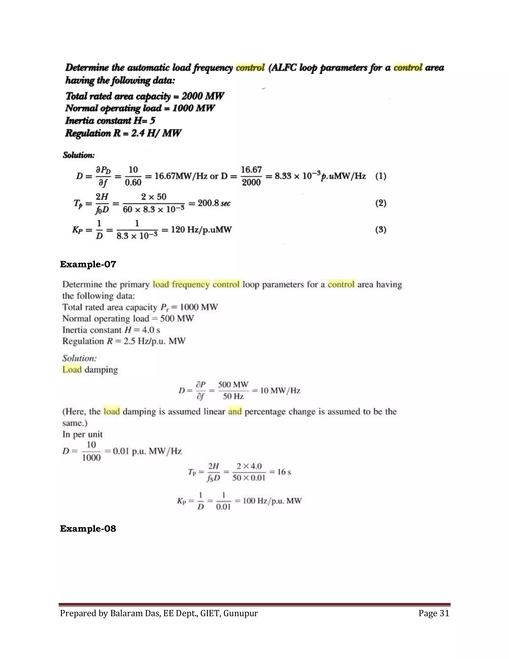 Prepared by Balaram Das, EE Dept., GIET, Gunupur Page 31
Example-07
Example-08
 