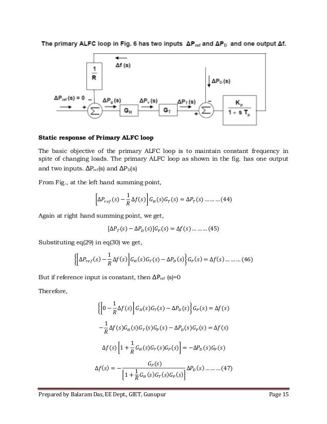 Automatic load frequency control